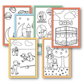Kleurenboek pagina met islamitische thema’s in de Little Muslim Coloring Book